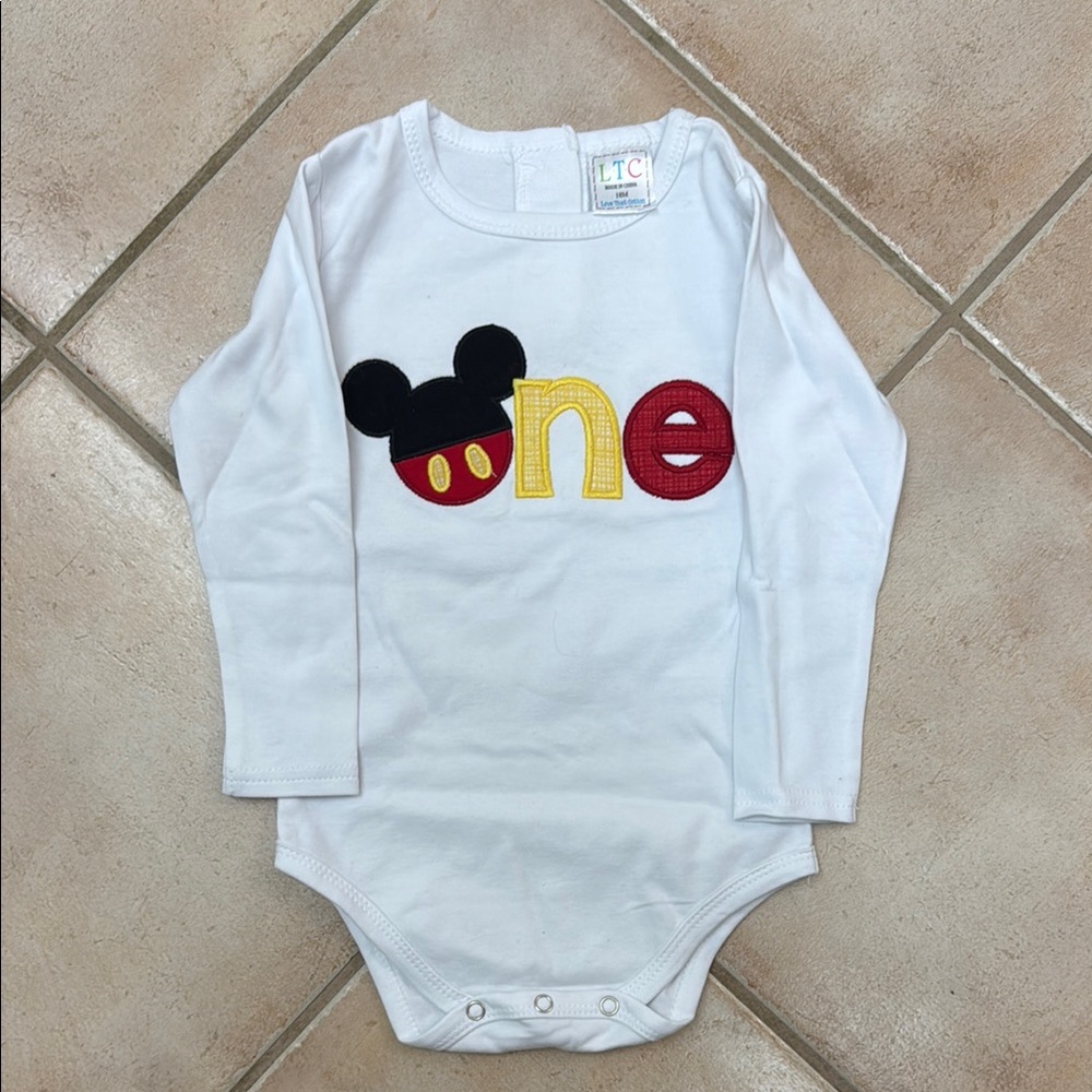 White Long Sleeve Kids One Piece